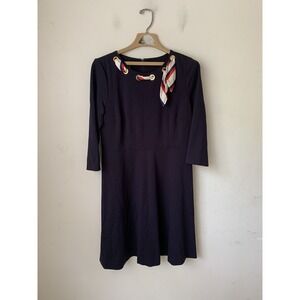 Talbots Womens Dress 10 Petite Blue Preppy Nautical Patriotic Spring Office Navy